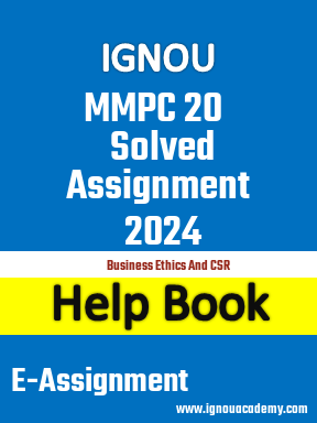 IGNOU MMPC 20 Solved Assignment 2024